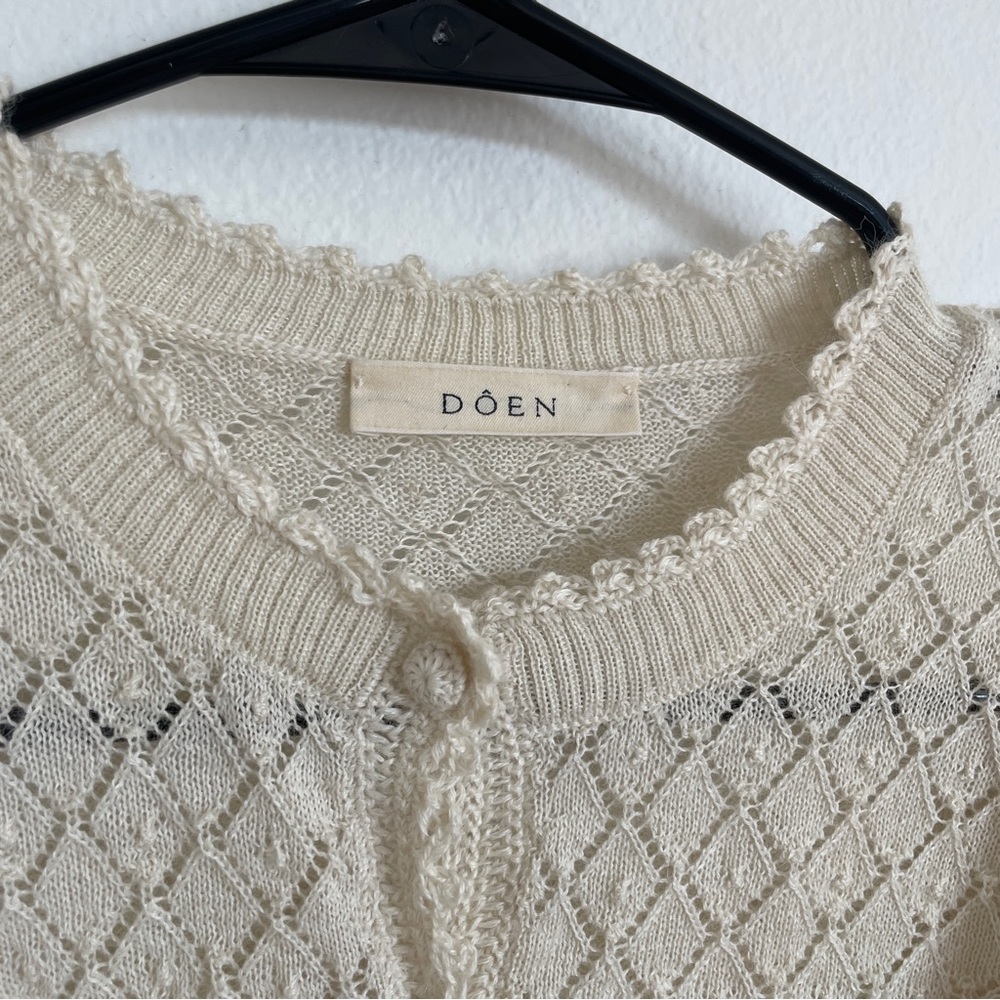 D Ô E N Dinah Puff-Sleeve Alpaca-Blend Cardigan